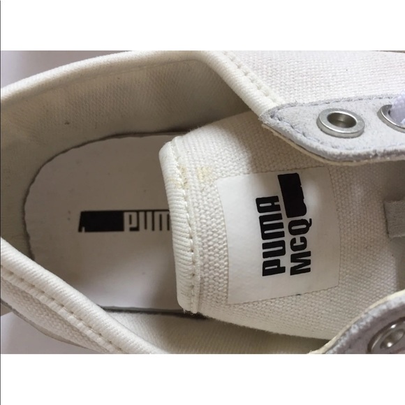 New Puma McQ Serve Low Cut Sneakers White Whisper Canvas 9 Men Shoes Limited - Picture 8 of 10